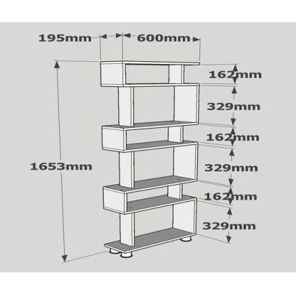 Libreria BLOK 165x60 cm bianco/marrone