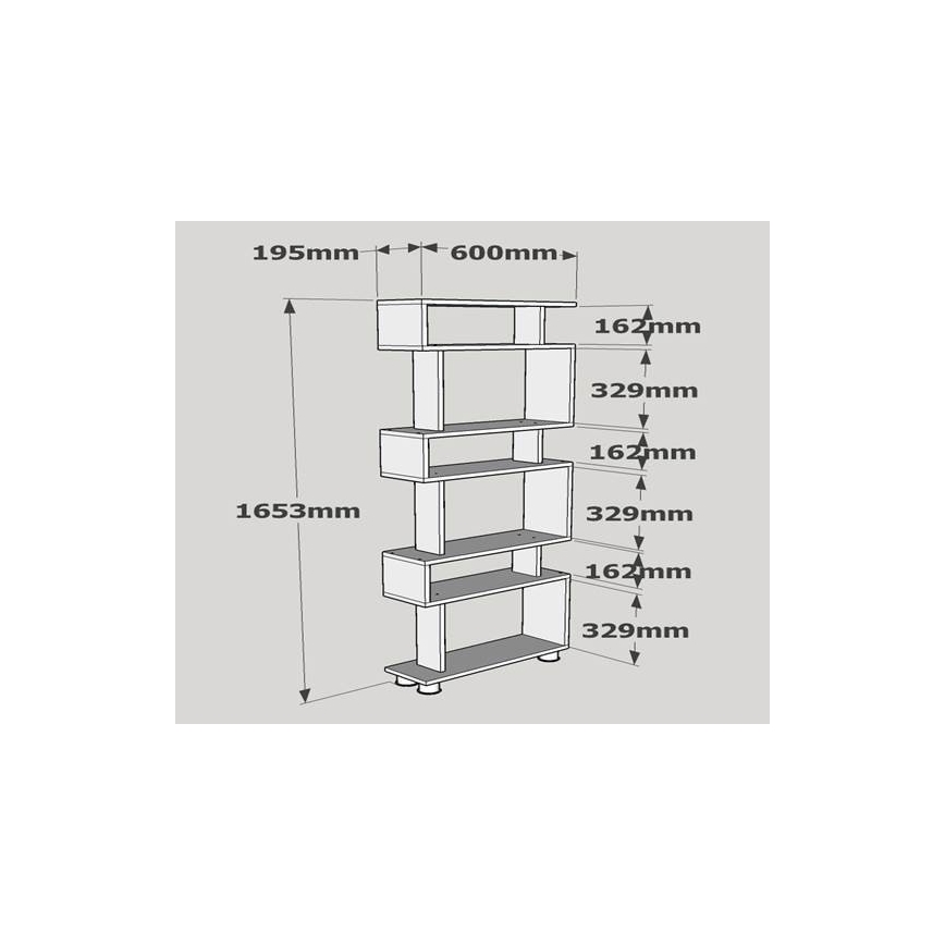 Libreria BLOK 165x60 cm bianco/marrone