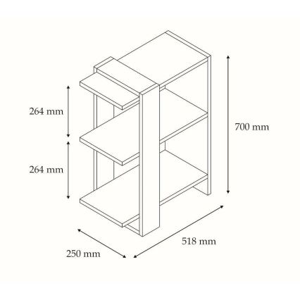 Libreria GAYE 70x51,8 cm bianco/marrone