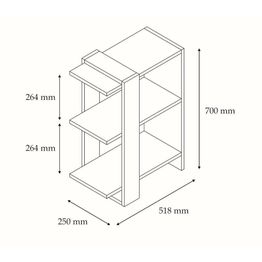Libreria GAYE 70x51,8 cm bianco/marrone