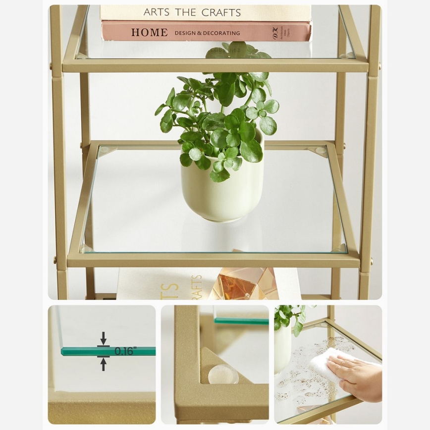 Libreria GLASY 40x125x30 cm oro