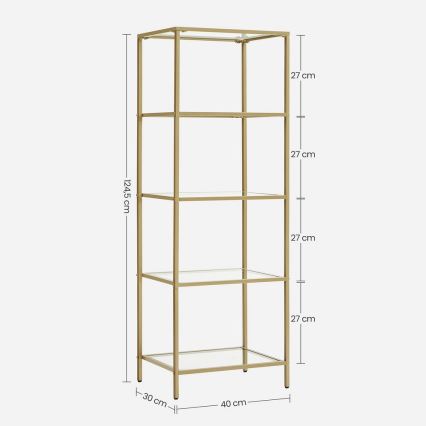 Libreria GLASY 40x125x30 cm oro