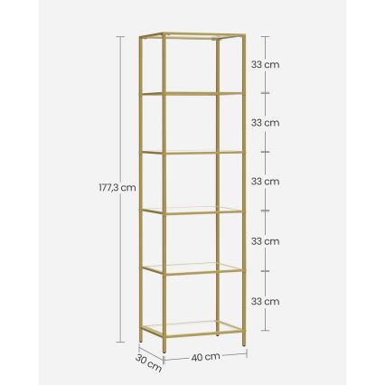 Libreria GLASY dorata