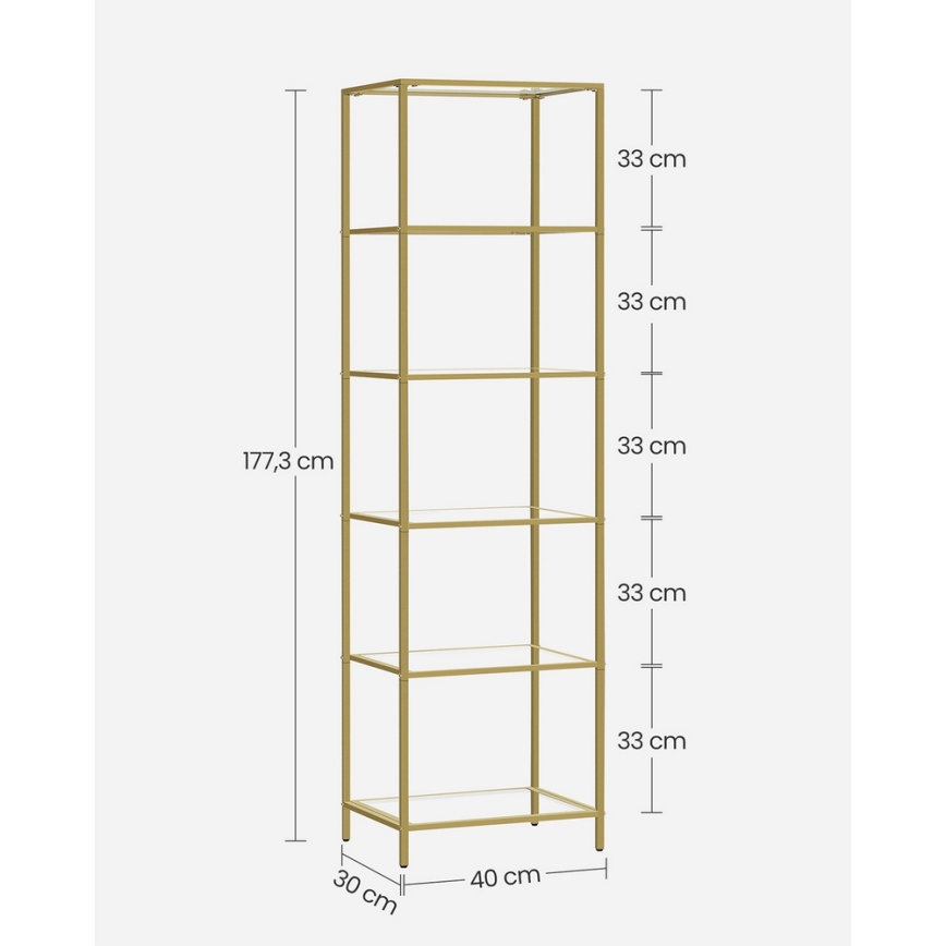 Libreria GLASY dorata
