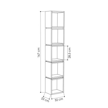 Libreria MULTI 167x32 cm bianco/giallo