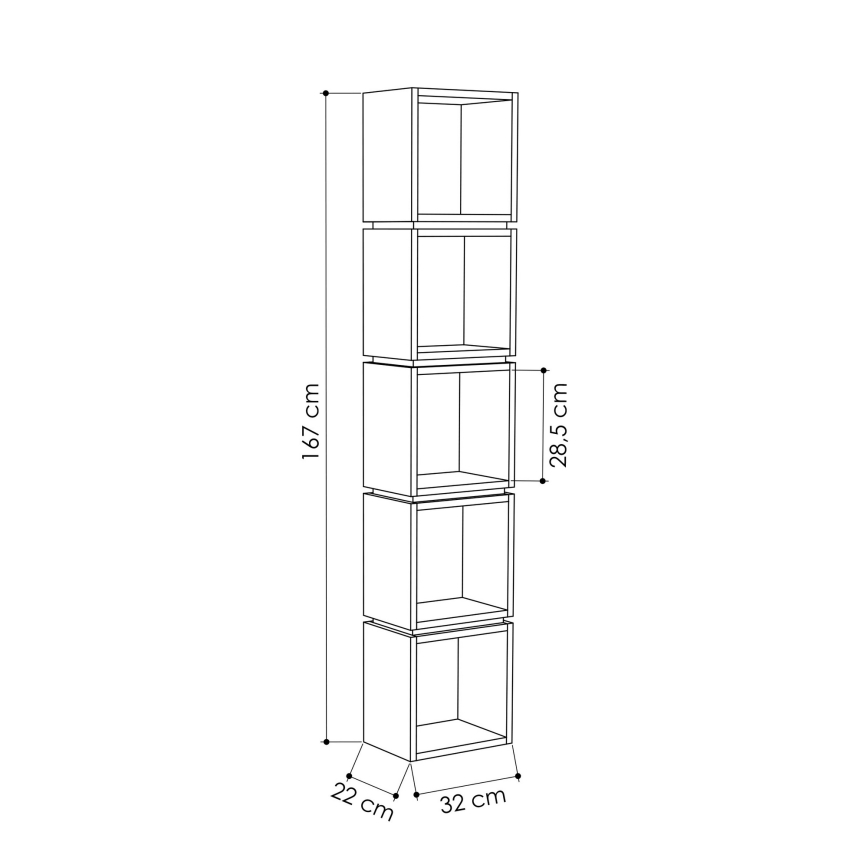 Libreria MULTI 167x32 cm bianco/giallo