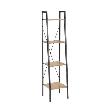 Libreria NARVIK 148x34 cm nero/rovere sonoma