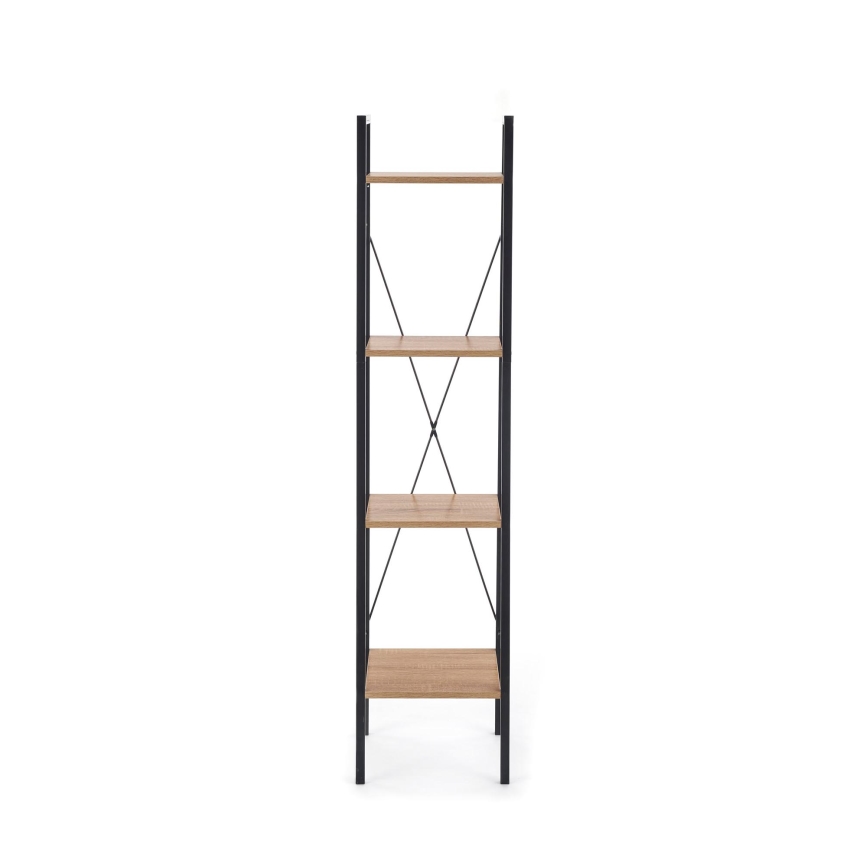 Libreria NARVIK 148x34 cm nero/rovere sonoma