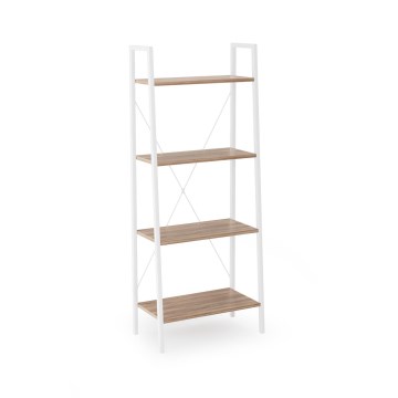 Libreria NARVIK 148x60 cm bianco/rovere Sonoma