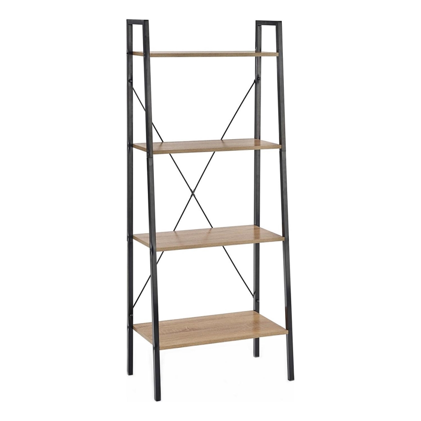 Libreria NARVIK 148x60 cm nero/quercia sonoma