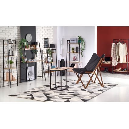 Libreria NARVIK 148x60 cm nero/quercia sonoma