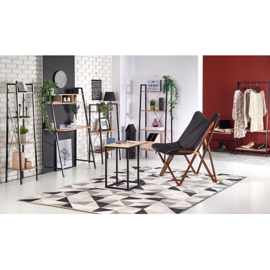 Libreria NARVIK 148x60 cm nero/quercia sonoma