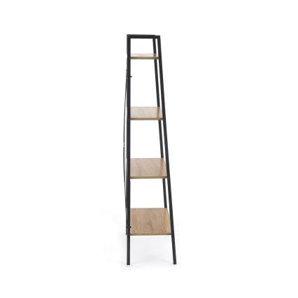 Libreria NARVIK 148x60 cm nero/quercia sonoma