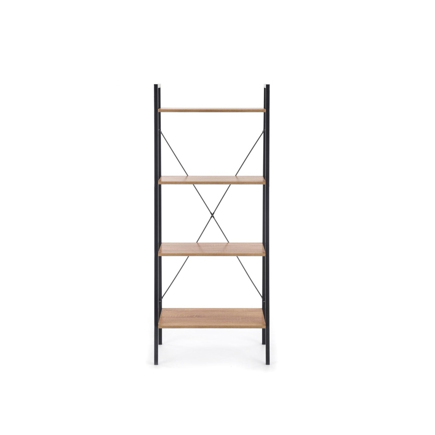 Libreria NARVIK 148x60 cm nero/quercia sonoma