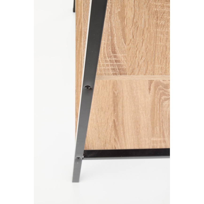 Libreria NARVIK 148x60 cm nero/quercia sonoma