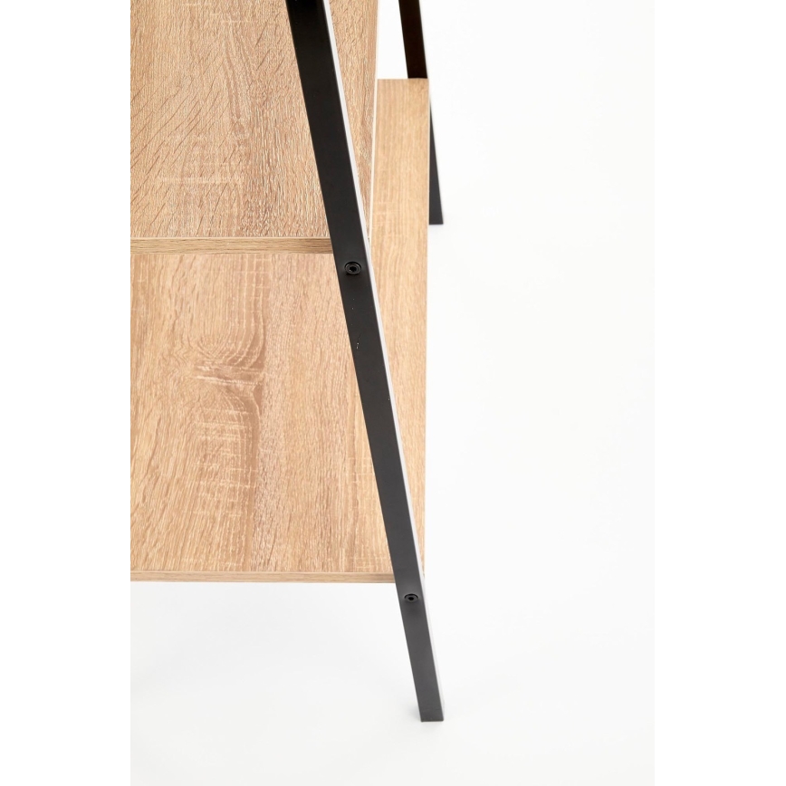 Libreria NARVIK 148x60 cm nero/quercia sonoma