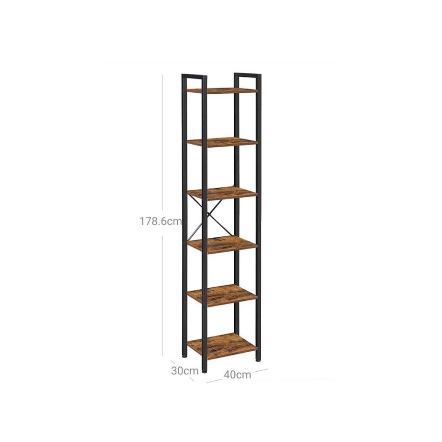 Libreria NAVARO 40x179x30 cm marrone/nero