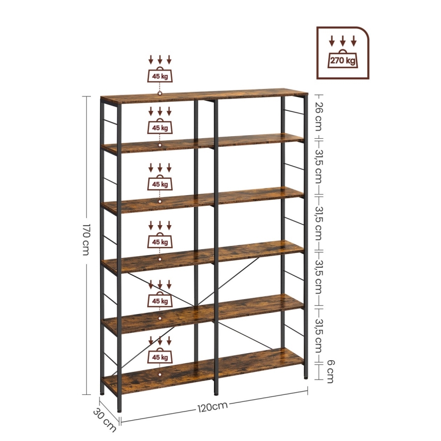 Libreria NAVARO marrone/nera
