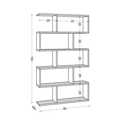 Libreria NILUFER 156x90 cm marrone