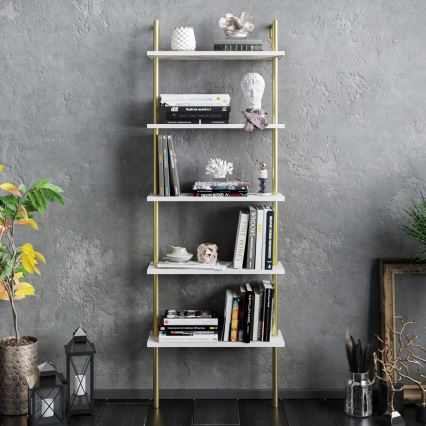 Libreria PAULA 174x60 cm bianco/oro