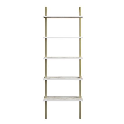 Libreria PIANTE 174x60 cm oro/bianco