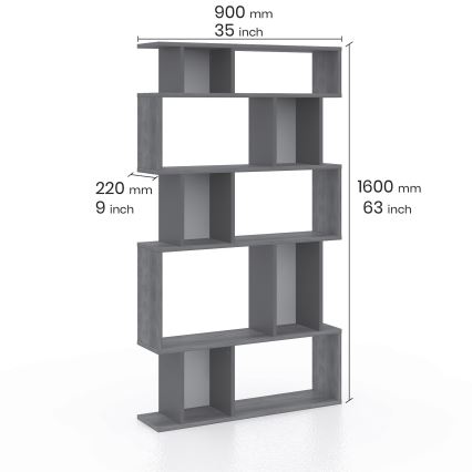 Libreria PIRAMIDE 160x90 cm bianca