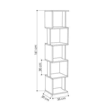 Libreria PIRI 161x35 cm bianco/grigio