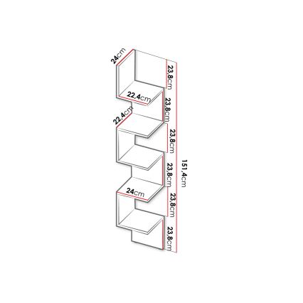 Libreria PORIISIO 151x22 cm bianco