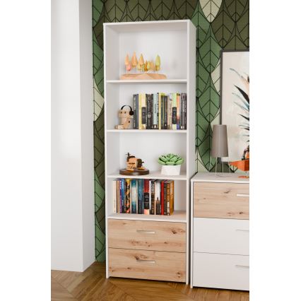 Libreria URO rovere artisan/bianco