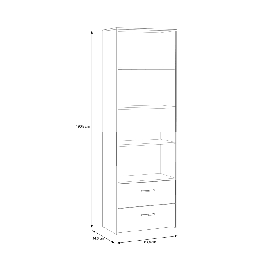 Libreria URO rovere artisan/bianco