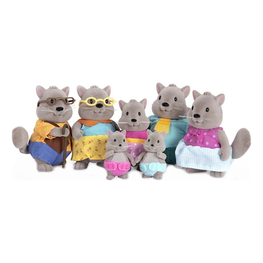 Li'l Woodzeez - Set di giocattoli Famiglia di scoiattoli BUSTLEBERRY