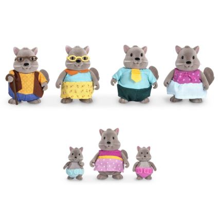 Li'l Woodzeez - Set di giocattoli Famiglia di scoiattoli BUSTLEBERRY