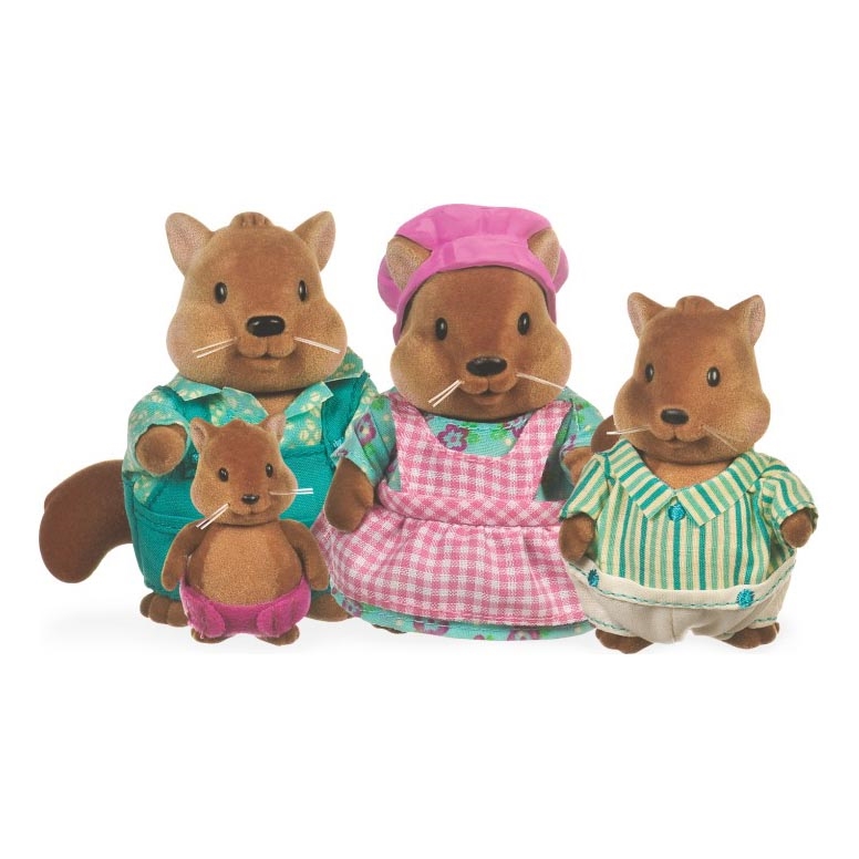Li'l Woodzeez - Set di miniature BUSTLEBERRY famiglia di scoiattoli