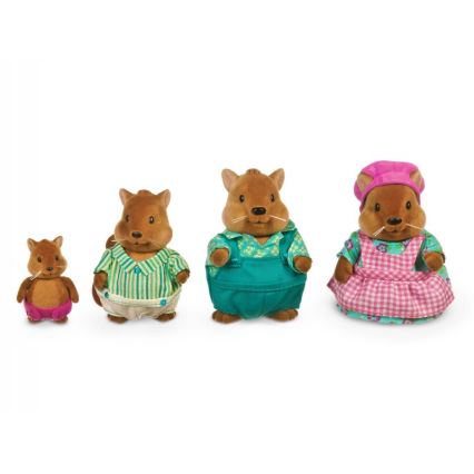 Li'l Woodzeez - Set di miniature BUSTLEBERRY famiglia di scoiattoli