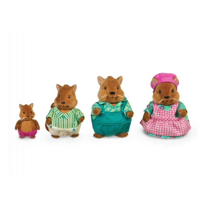 Li'l Woodzeez - Set di miniature BUSTLEBERRY famiglia di scoiattoli
