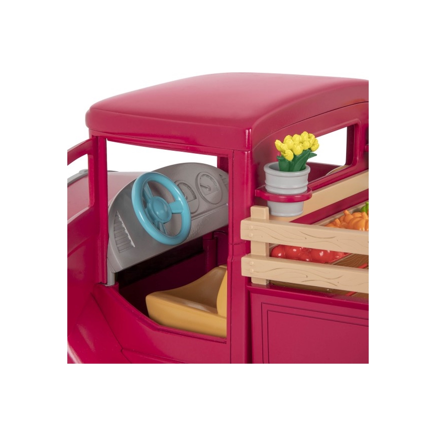 Li'l Woodzeez - Set giocattolo camion dei contadini con stand gastronomico 3xAAA