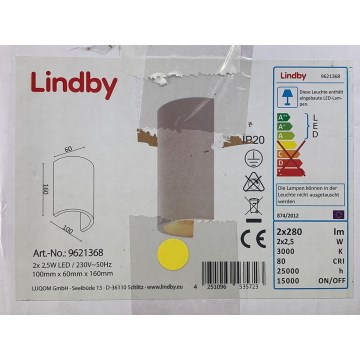 Lindby - Applique a LED JENKE 2xLED/2,5W/230V gesso