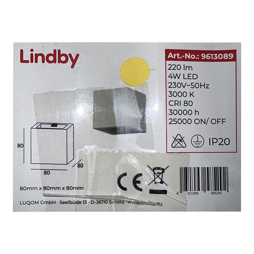 Lindby - Applique LED QUASO LED/4W/230V