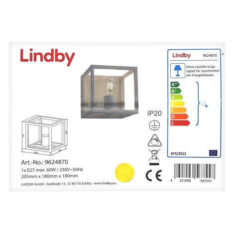 Lindby - Applique MERON 1xE27/60W/230V