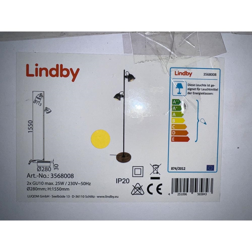 Lindby - Lampada con piedistallo SHILA 2xGU10/25W/230V