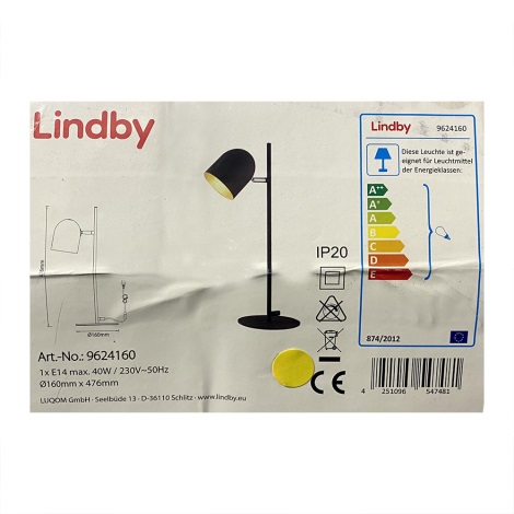 Lindby - Lampada da tavolo 1xE14/40W/230V