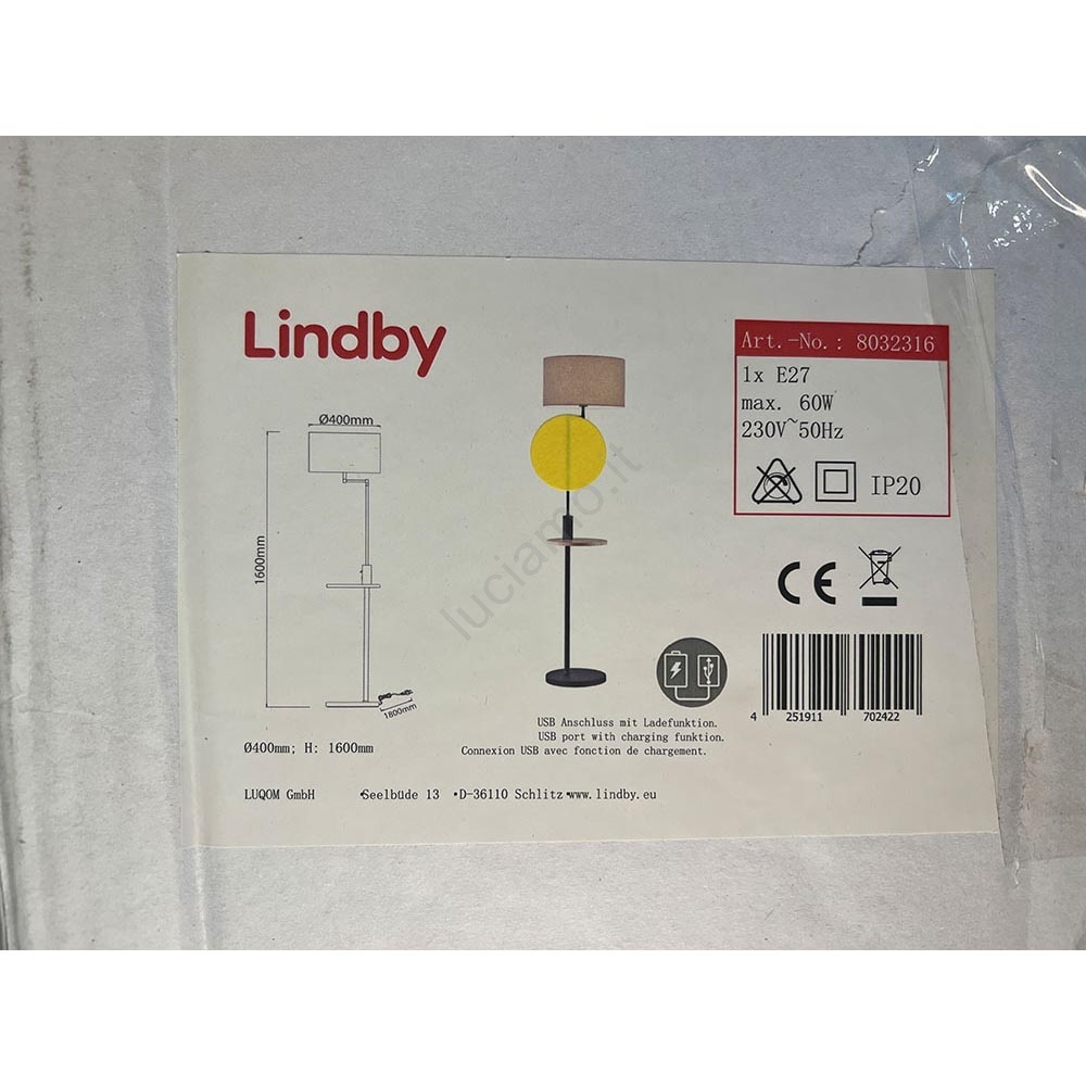 Lindby 'Minali' in Nero da Metallo - Lindby Lampada da terra 'Minali' (Moderno) colore Nero, in : Lindby : Lindby - Lampade Da Terra / Lampade: Illuminazione
