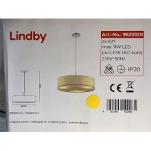 Lindby - Lampadario a filo SEBATIN 3xE27/11W/230V