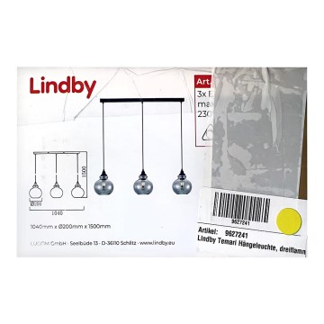 Lindby - Lampadario a filo TEMARI 3xE27/60W/230V