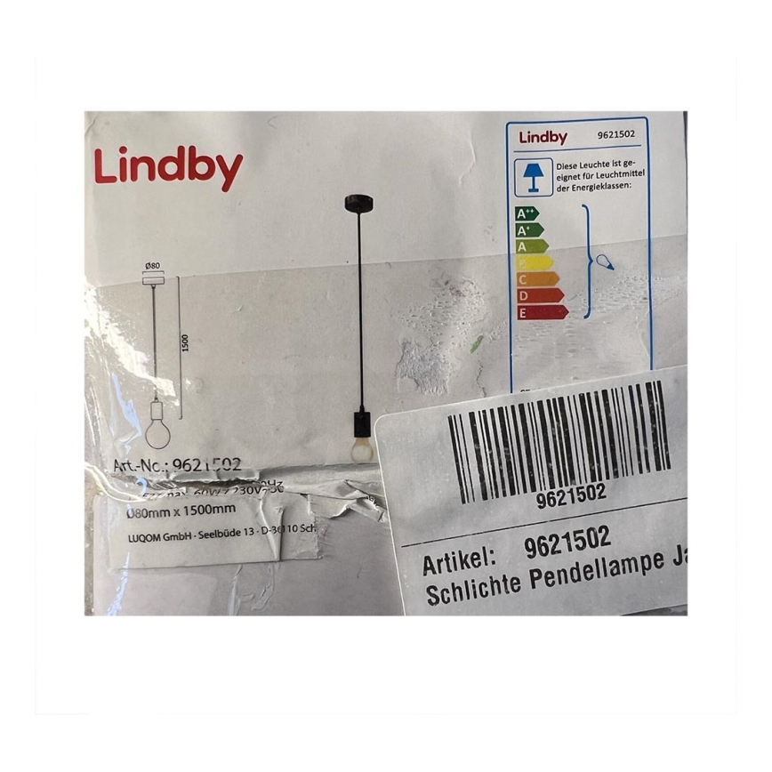 Lindby - Lampadario a sospensione con cavo JAKE 1xE27/60W/230V