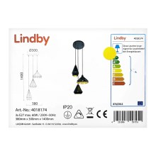 Lindby - Lampadario a sospensione con filo 3xE27/60W/230V
