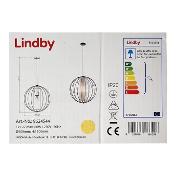 Lindby - Lampadario a sospensione con filo KORIKO 1xE27/60W/230V