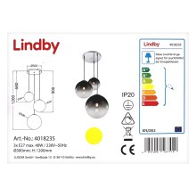 Lindby - Lampadario a sospensione con filo ROBYN 3xE27/40W/230V
