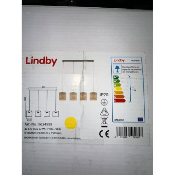 Lindby - Lampadario a sospensione con filo ZALIA 4xE27/60W/230V