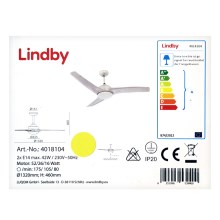 Lindby - Ventilatore da soffitto EMANUEL 2xE14/42W/230V + telecomando
